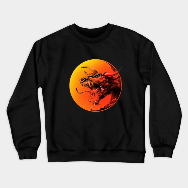 Fierce Dragon Crewneck Sweatshirt by DimDom